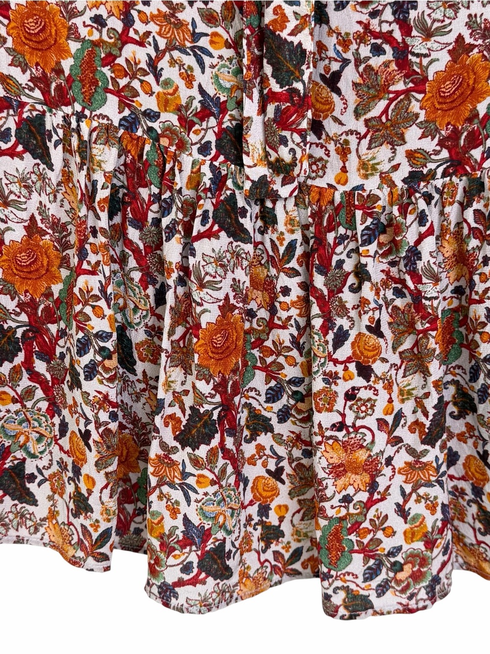 Madewell x Karen Walker 100% Silk Top Floral red orange Blouse - Picture 4 of 16